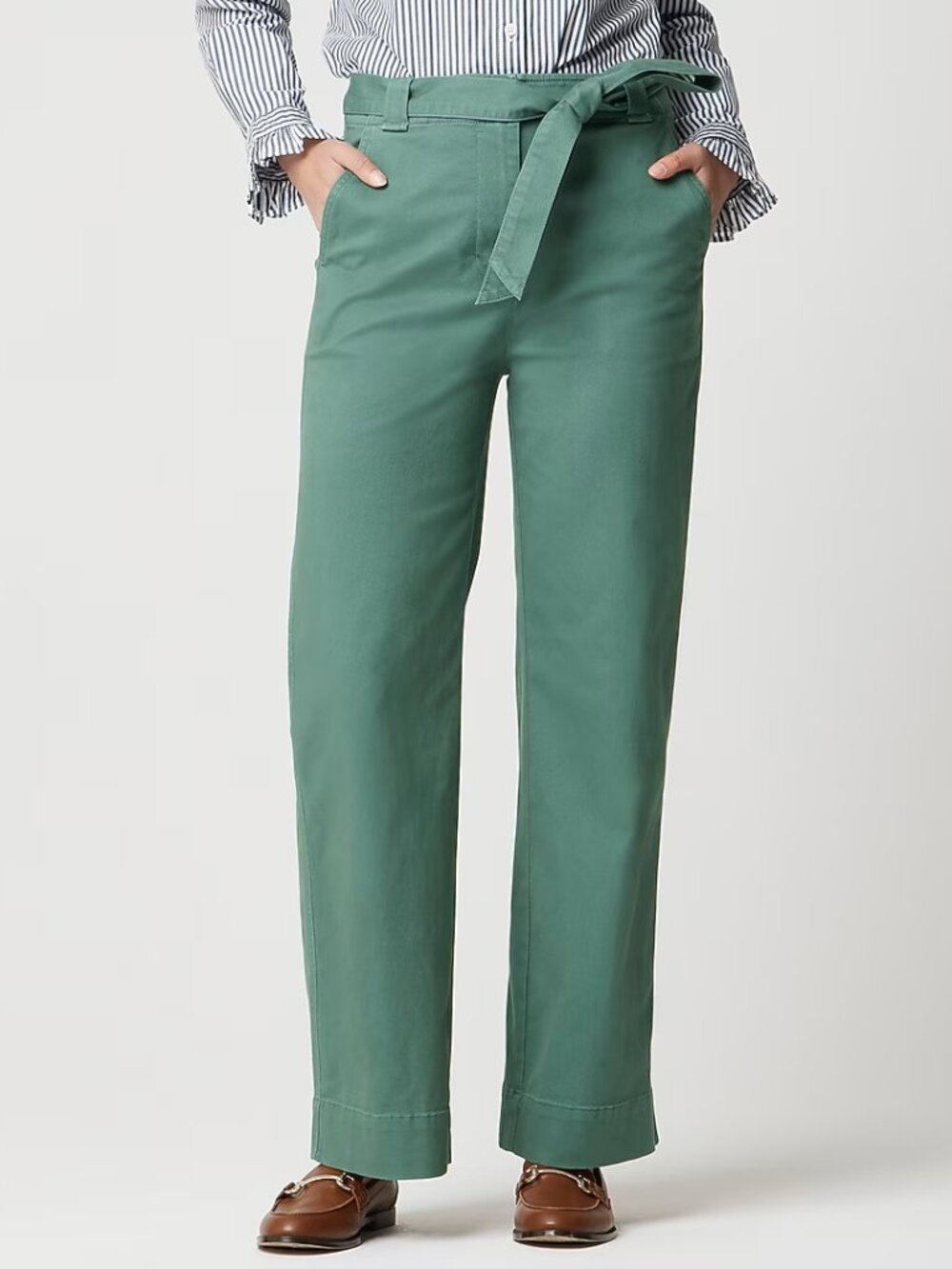 J.Crew Factory Women's 18 Twill Wide-Leg Tie-Waist Chino Pant 60% off Retail